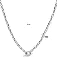 Zilver gerhodineerd collier marine 5 mm 42 cm kapittelslot 1339431