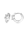 Zilver gerhodineerd klapoorringen zirkonia 10,5 mm - 1339437