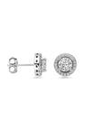Zilver Gerhodineerd Oorknoppen Zirkonia Halo 9 Mm 1339467 - PansiteNederland.nl