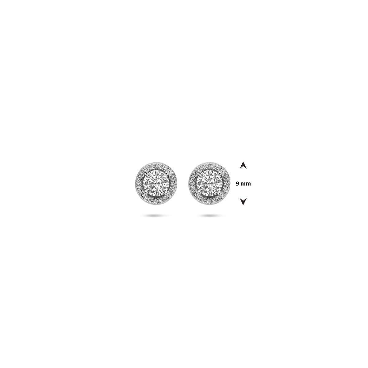 Zilver Gerhodineerd Oorknoppen Zirkonia Halo 9 Mm 1339467 - PansiteNederland.nl