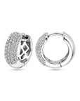 Zilver Gerhodineerd Klapoorringen Zirkonia 16 Mm 1339470 - PansiteNederland.nl