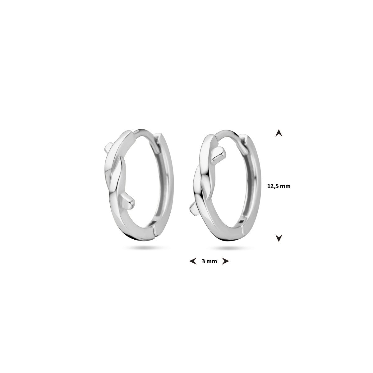 Zilver Gerhodineerd Klapoorringen 12,5 Mm 1339472 - PansiteNederland.nl
