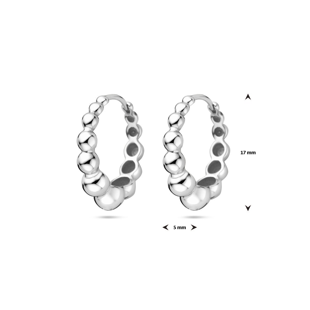 Zilver Gerhodineerd Klapoorringen 17 Mm 1339473 - PansiteNederland.nl