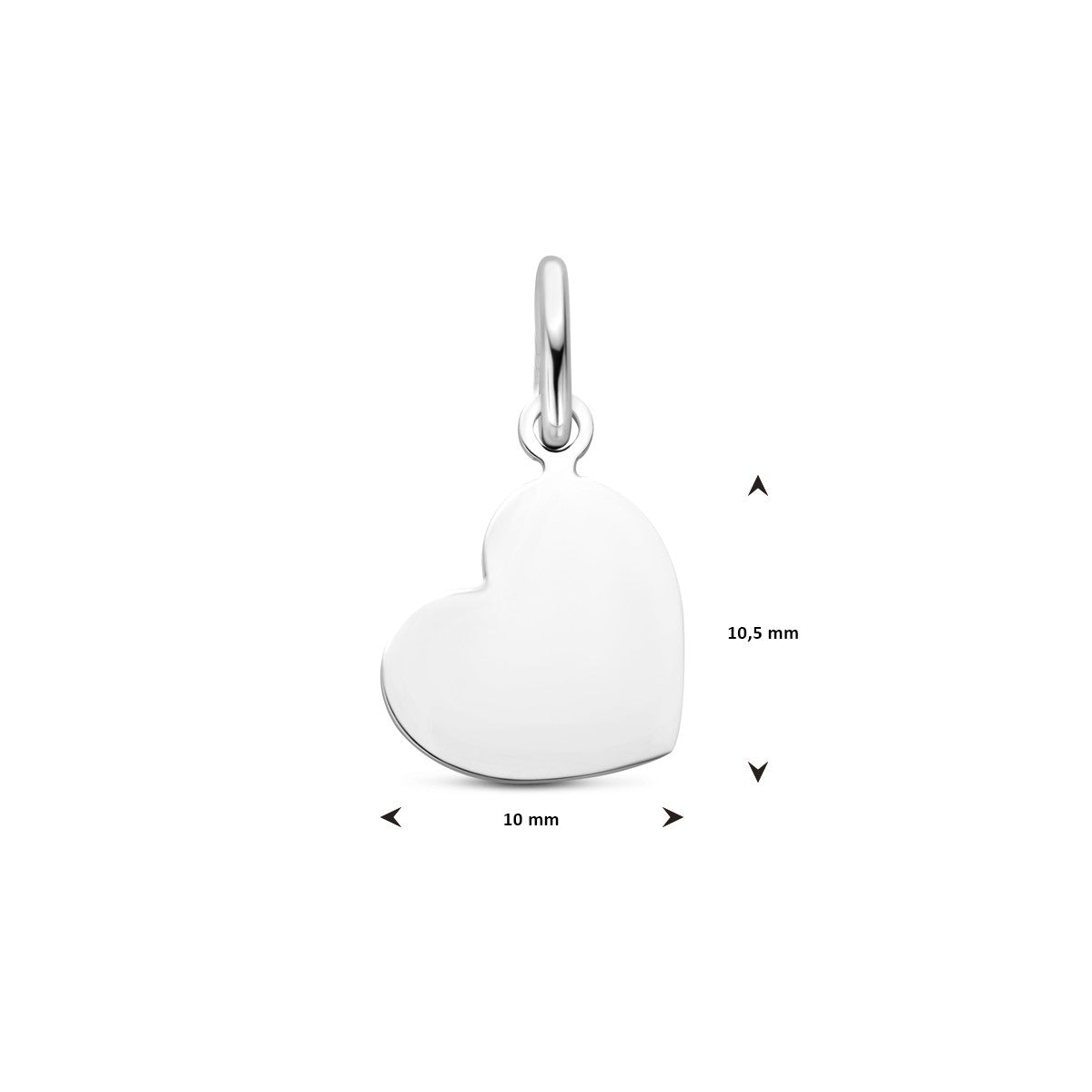 zilver gerhodineerd graveerhanger hart 10,5 mm 1339474 - PansiteNederland.nl