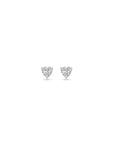 Zilver gerhodineerd oorknoppen hartje zirkonia 3,5 mm - 1339479