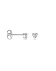 Zilver gerhodineerd oorknoppen hartje zirkonia 3,5 mm - 1339479