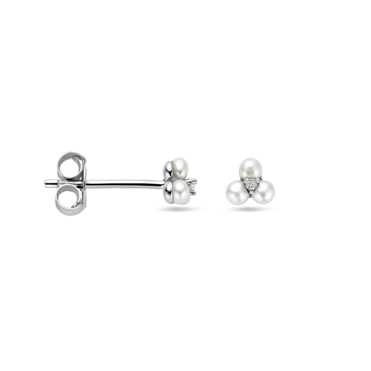 Zilver Gerhodineerd Oorknoppen Parel En Zirkonia 4 Mm 1339480 - PansiteNederland.nl