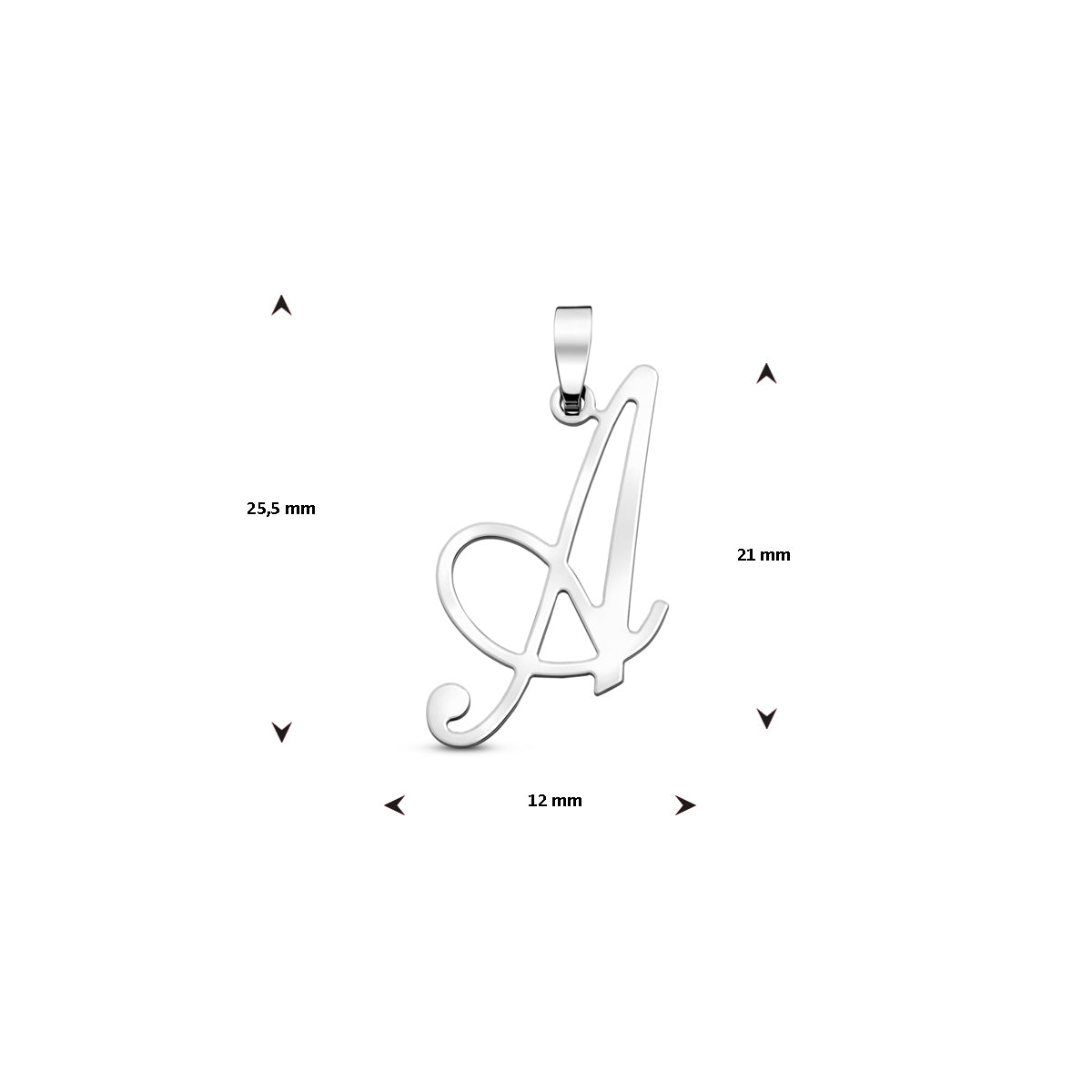 Hanger sierletter A 21 mm zilver #Letter_A