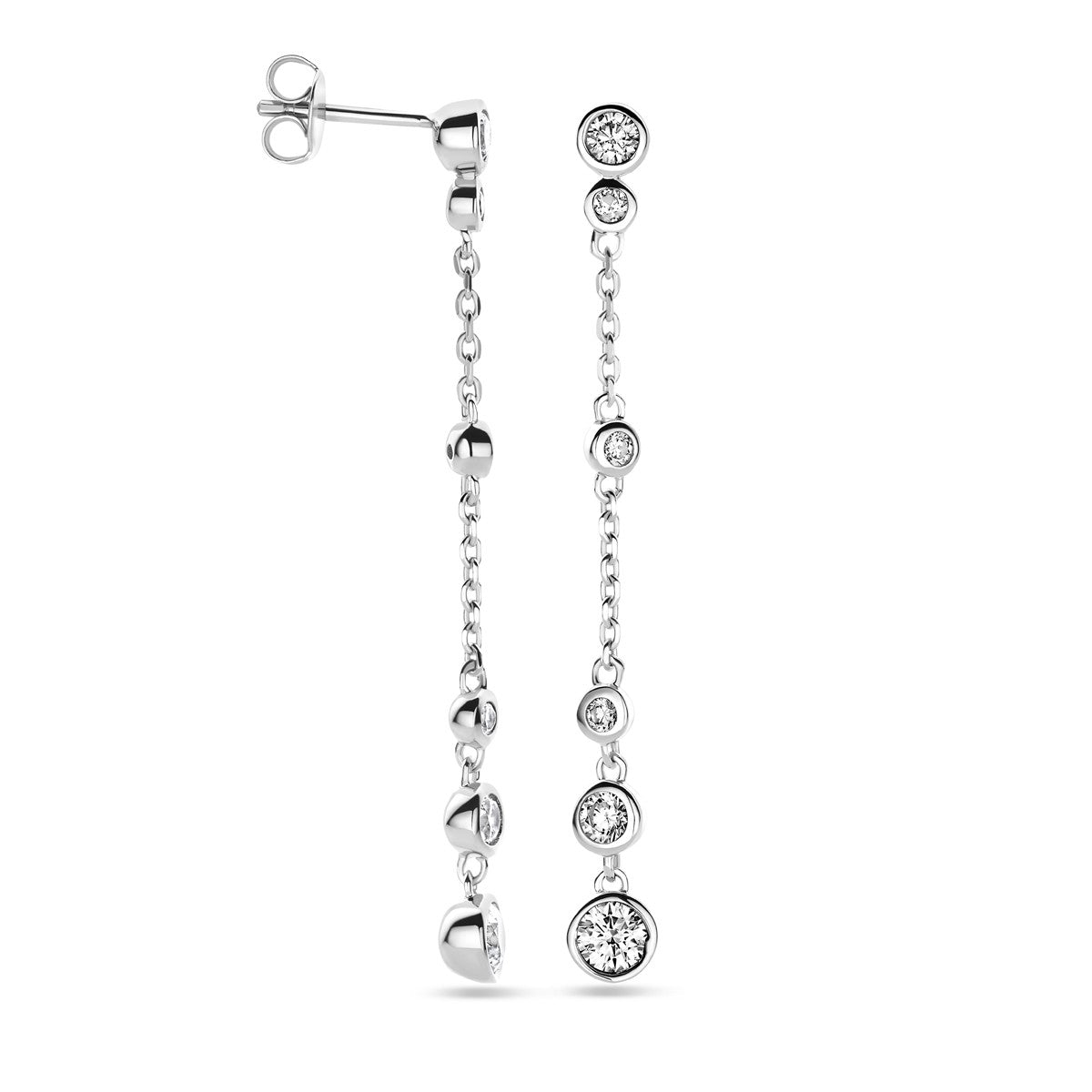 Zilver Gerhodineerd Oorhangers Zirkonia 49 Mm 1339531 - PansiteNederland.nl