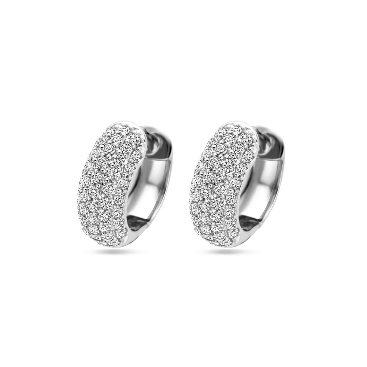 Zilver Gerhodineerd Klapoorringen Zirkonia 16 Mm 1339538 - PansiteNederland.nl
