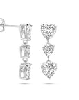 Zilver Gerhodineerd Oorhangers Hartjes Zirkonia 25 mm 1339594
