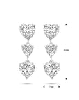 Zilver Gerhodineerd Oorhangers Hartjes Zirkonia 25 mm 1339594