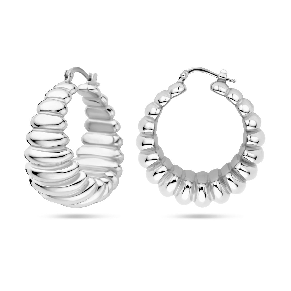Zilver Gerhodineerd Oorringen 34 Mm 1339681 - PansiteNederland.nl