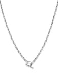 zilver gerhodineerd collier marine ronde buis 3,9 mm 42 cm kapittelslot 1339686