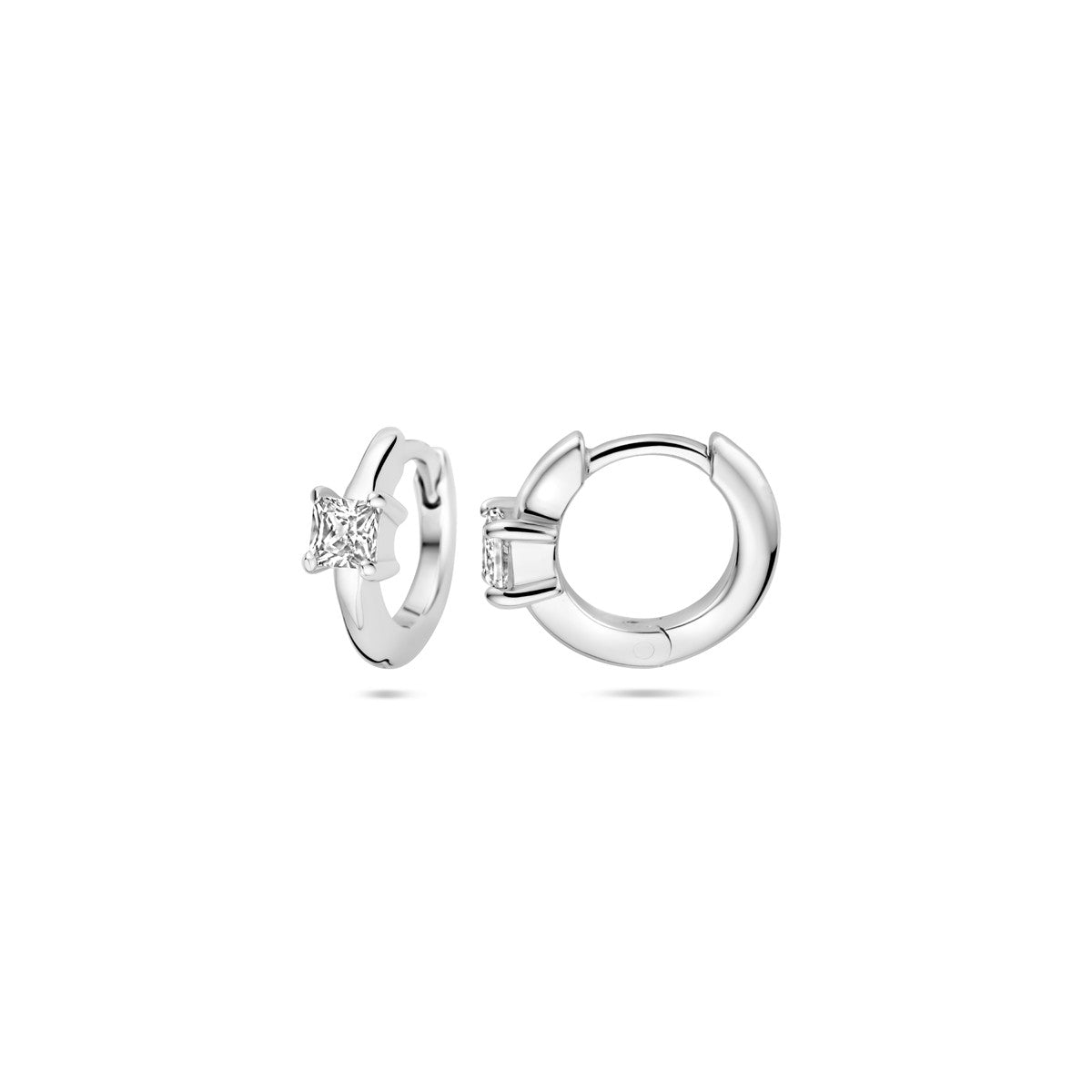 Zilver Gerhodineerd Klapoorringen Zirkonia 10,5 Mm 1339691 - PansiteNederland.nl