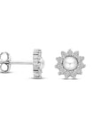 Zilver Gerhodineerd Oorknoppen Parel En Zirkonia 8 Mm 1339699 - PansiteNederland.nl