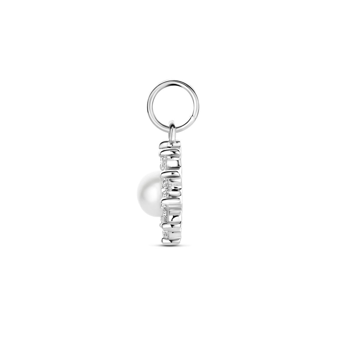 zilver gerhodineerd hanger parel en zirkonia 16 mm 1339700 - PansiteNederland.nl