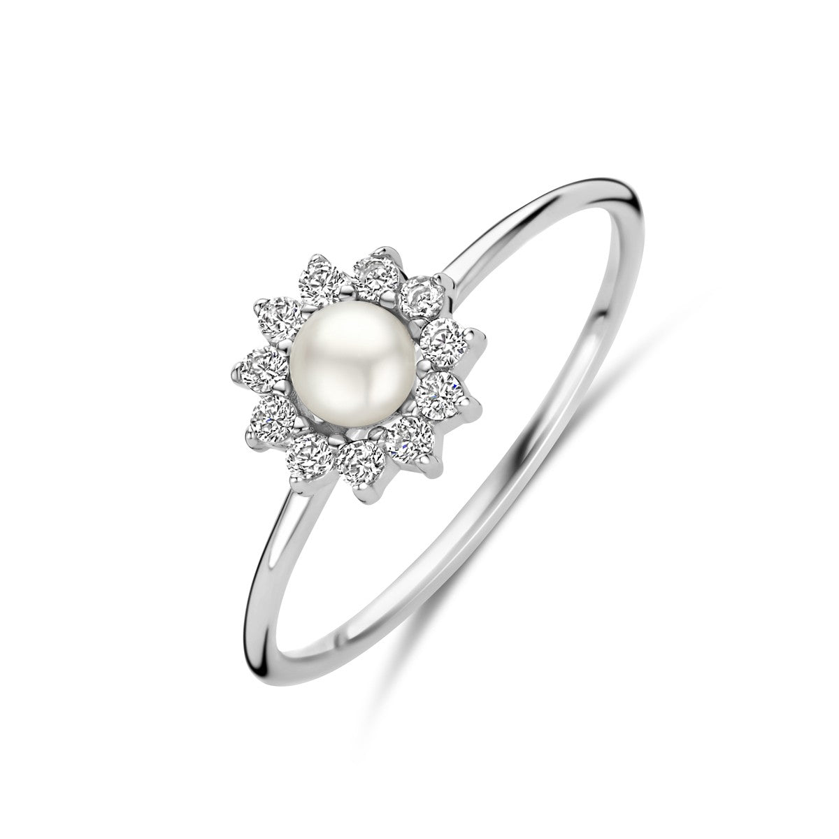 Gerhodineerd Zilver Ring Parel En Met Zirkonia 1339707 - PansiteNederland.nl