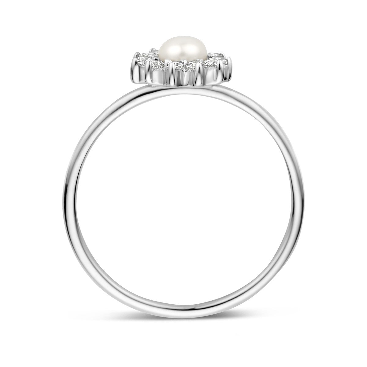 Gerhodineerd Zilver Ring Parel En Met Zirkonia 1339707 - PansiteNederland.nl