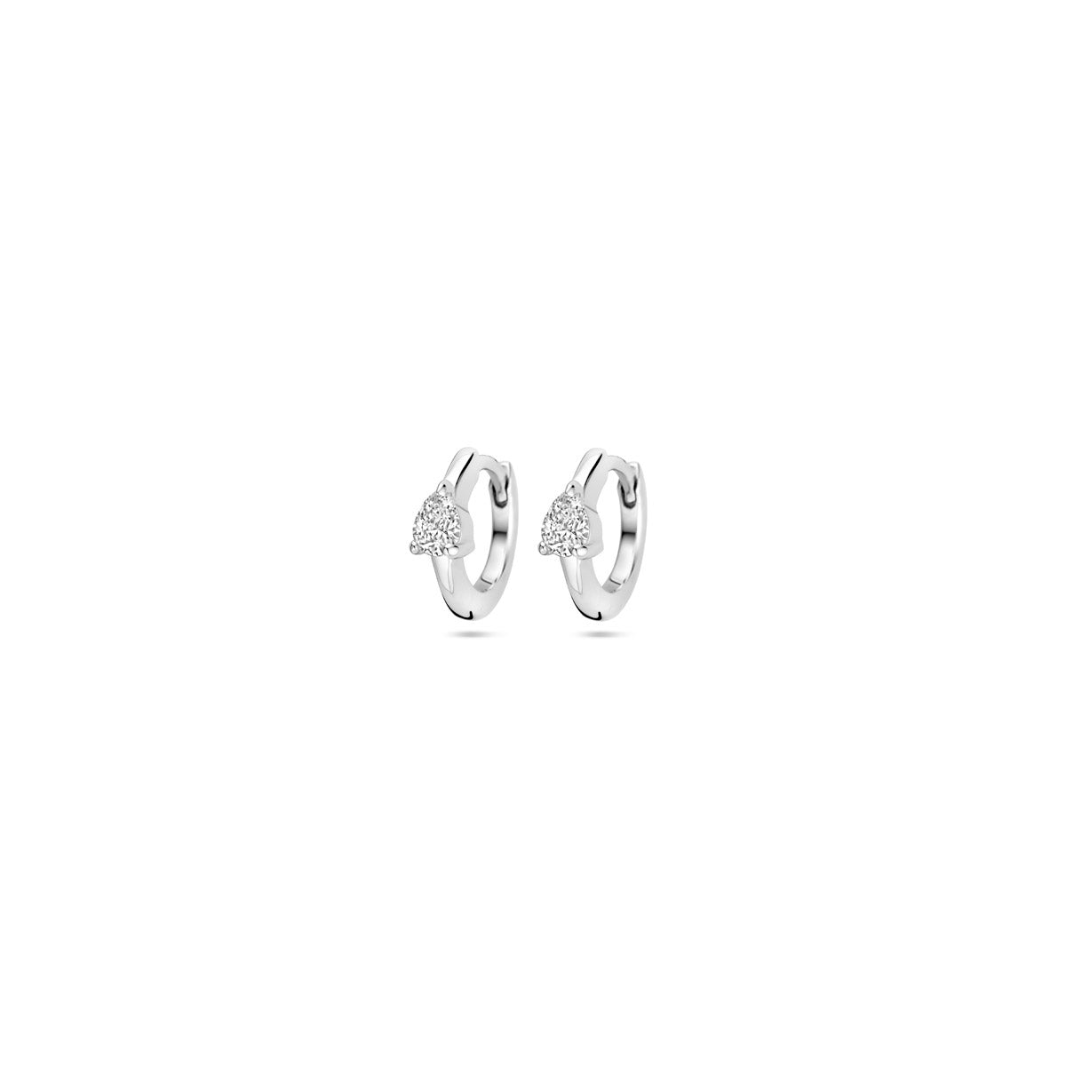 Fantasy Collection Klapoorringen zirkonia zilver gerhodineerd 10 mm