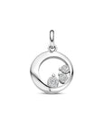 zilver gerhodineerd hanger zirkonia 18 mm 1339733 - PansiteNederland.nl