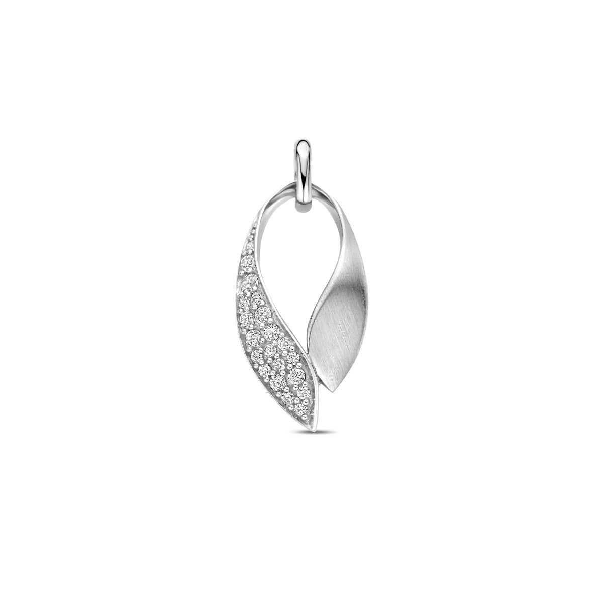 zilver gerhodineerd hanger zirkonia poli/mat 22 mm 1339743 - PansiteNederland.nl