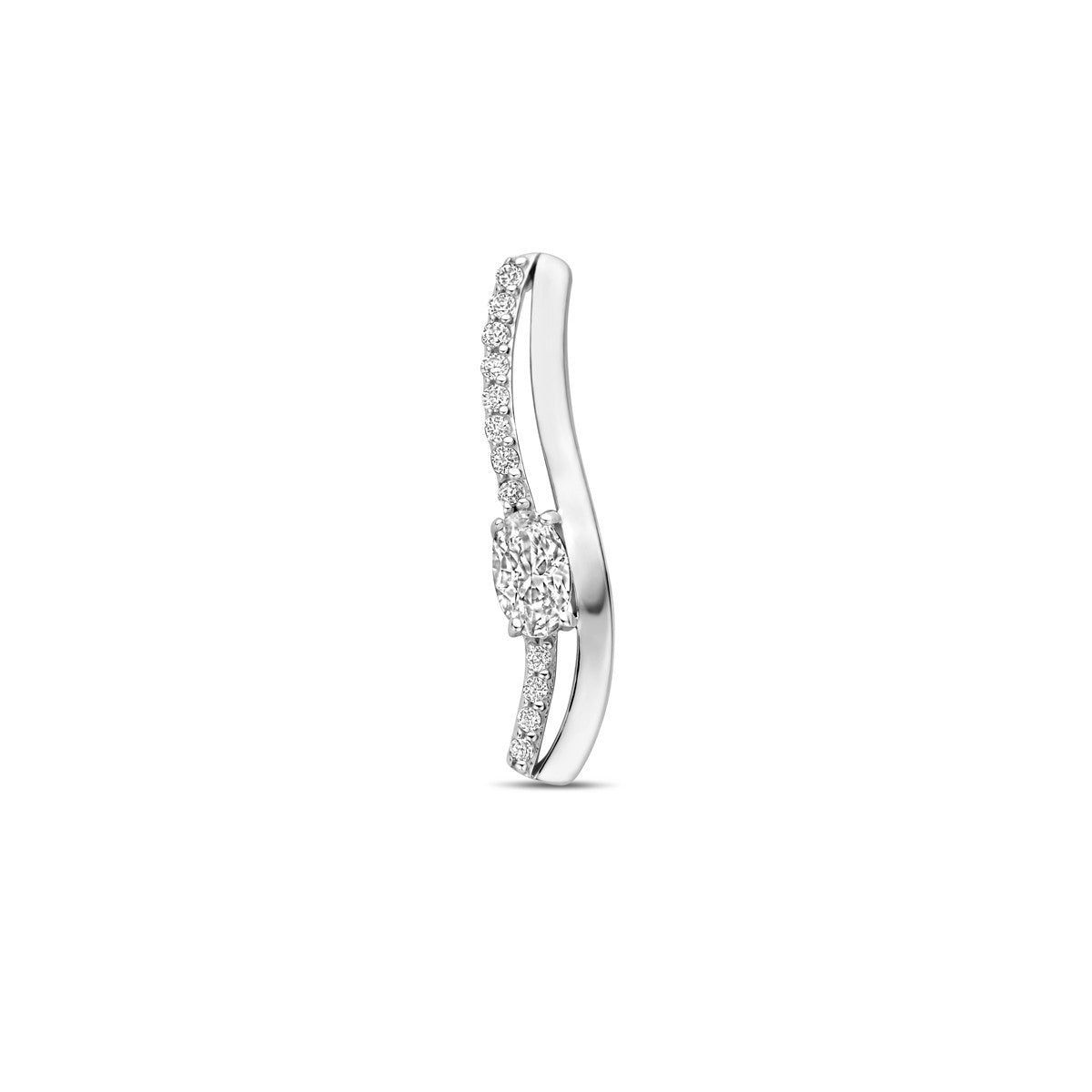 zilver gerhodineerd hanger zirkonia 21 mm 1339745 - PansiteNederland.nl