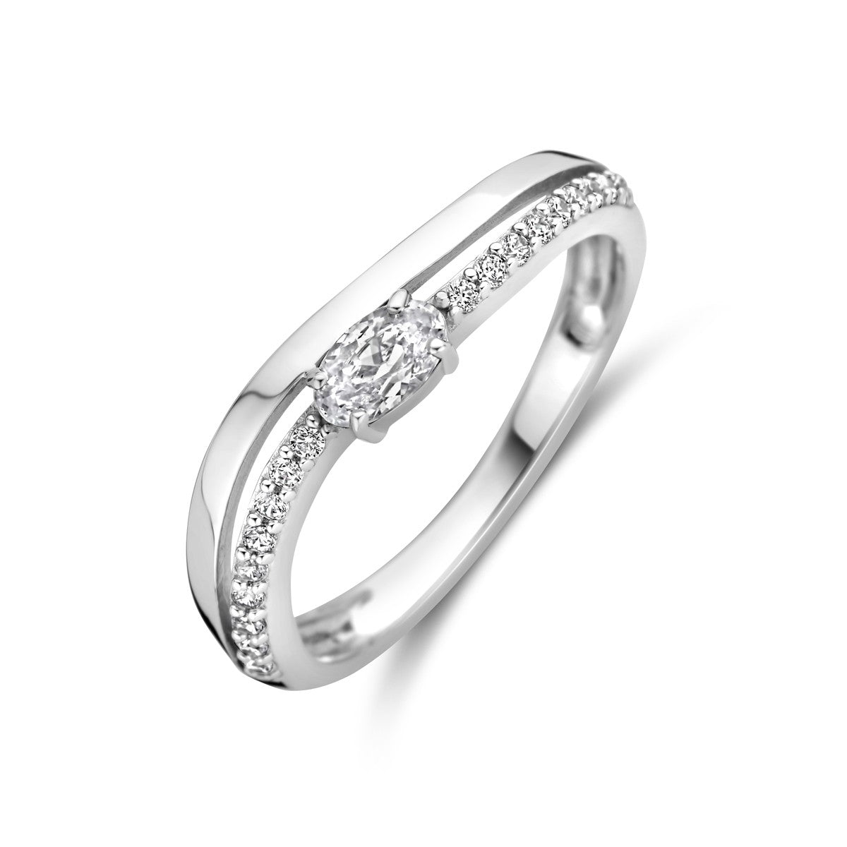 Gerhodineerd Zilver Ring Met Zirkonia 4,5 Mm 1339746 - PansiteNederland.nl