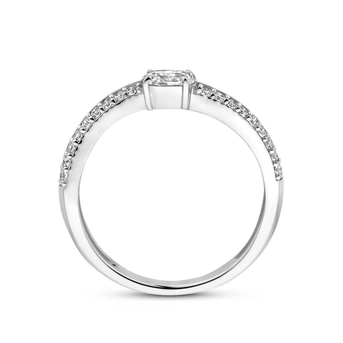 Gerhodineerd Zilver Ring Met Zirkonia 4,5 Mm 1339746 - PansiteNederland.nl