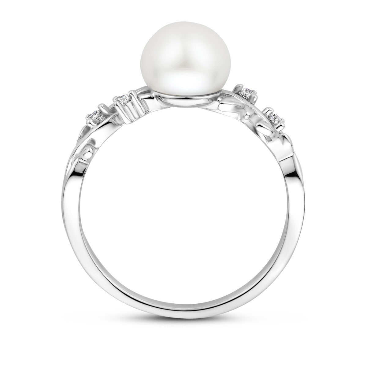 Gerhodineerd Zilver Ring Parel En Met Zirkonia 1339776 - PansiteNederland.nl