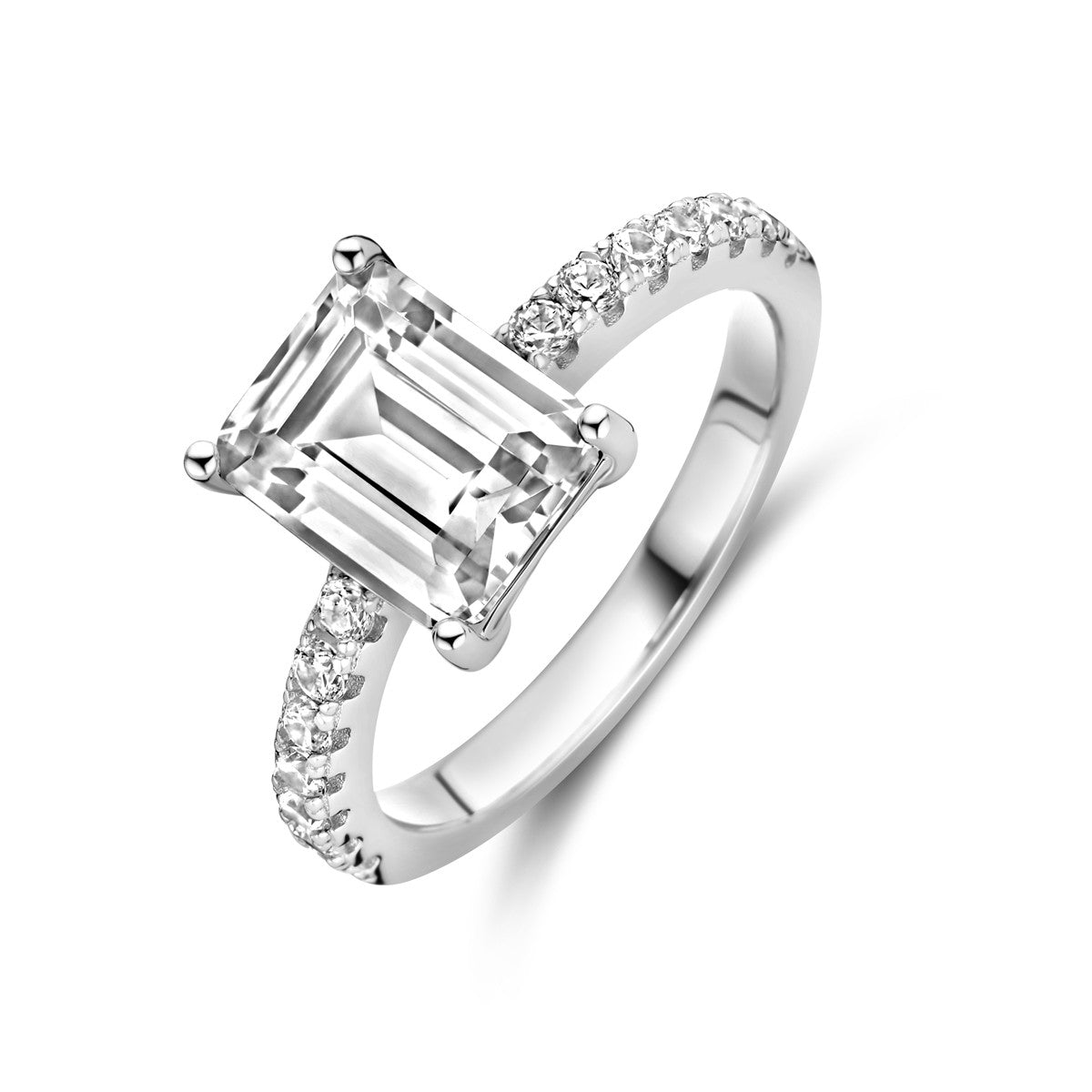 Gerhodineerd Zilver Ring Met Zirkonia 1339786 - PansiteNederland.nl