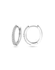 Zilver gerhodineerd klapoorringen zirkonia 14 mm - 1339809 - PansiteNederland.nl
