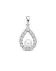 zilver gerhodineerd hanger parel en zirkonia 26 mm 1339810 - PansiteNederland.nl