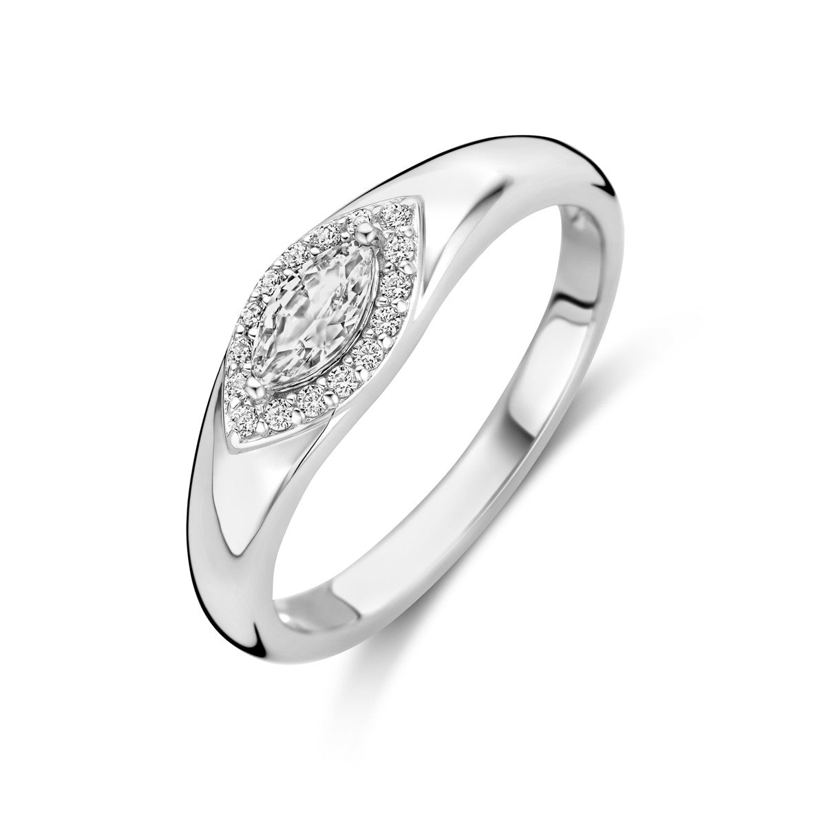Gerhodineerd Zilver Ring Met Zirkonia 1339821 - PansiteNederland.nl