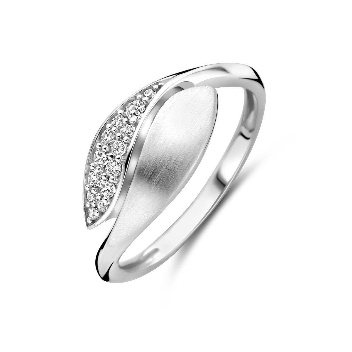 Gerhodineerd Zilver Ring Met Zirkonia Poli/Mat 8,5 Mm 1339823 - PansiteNederland.nl