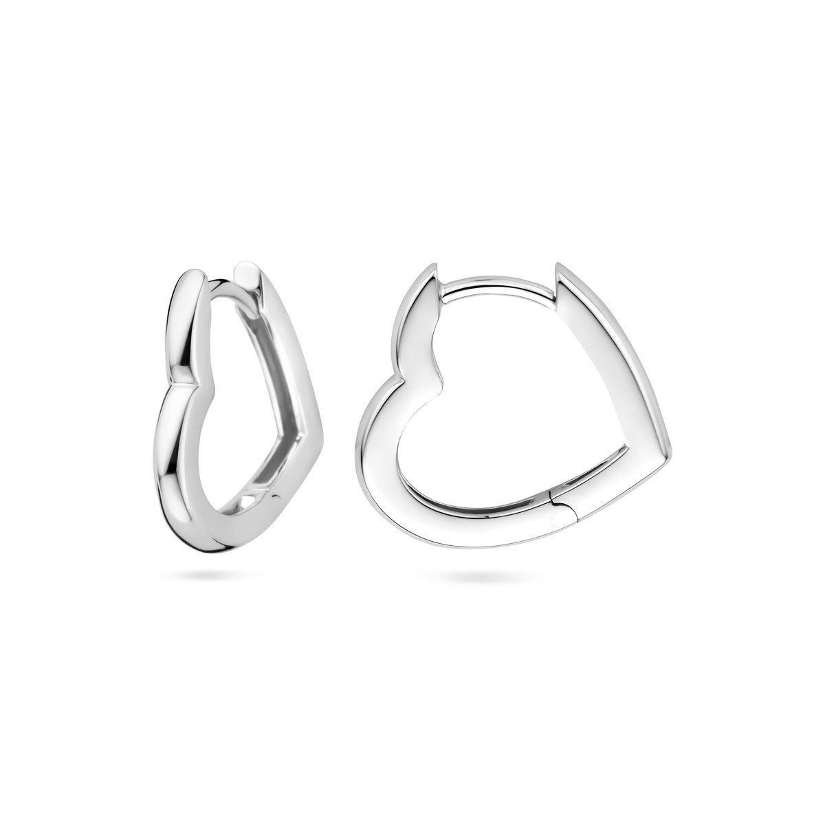 Zilver Gerhodineerd Klapoorringen Hartje 16 mm 1339835 - PansiteNederland.nl