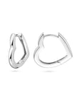 Zilver Gerhodineerd Klapoorringen Hartje 16 mm 1339835 - PansiteNederland.nl