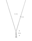 Zilver Gerhodineerd Collier Zirkonia 42-45 cm 1339910