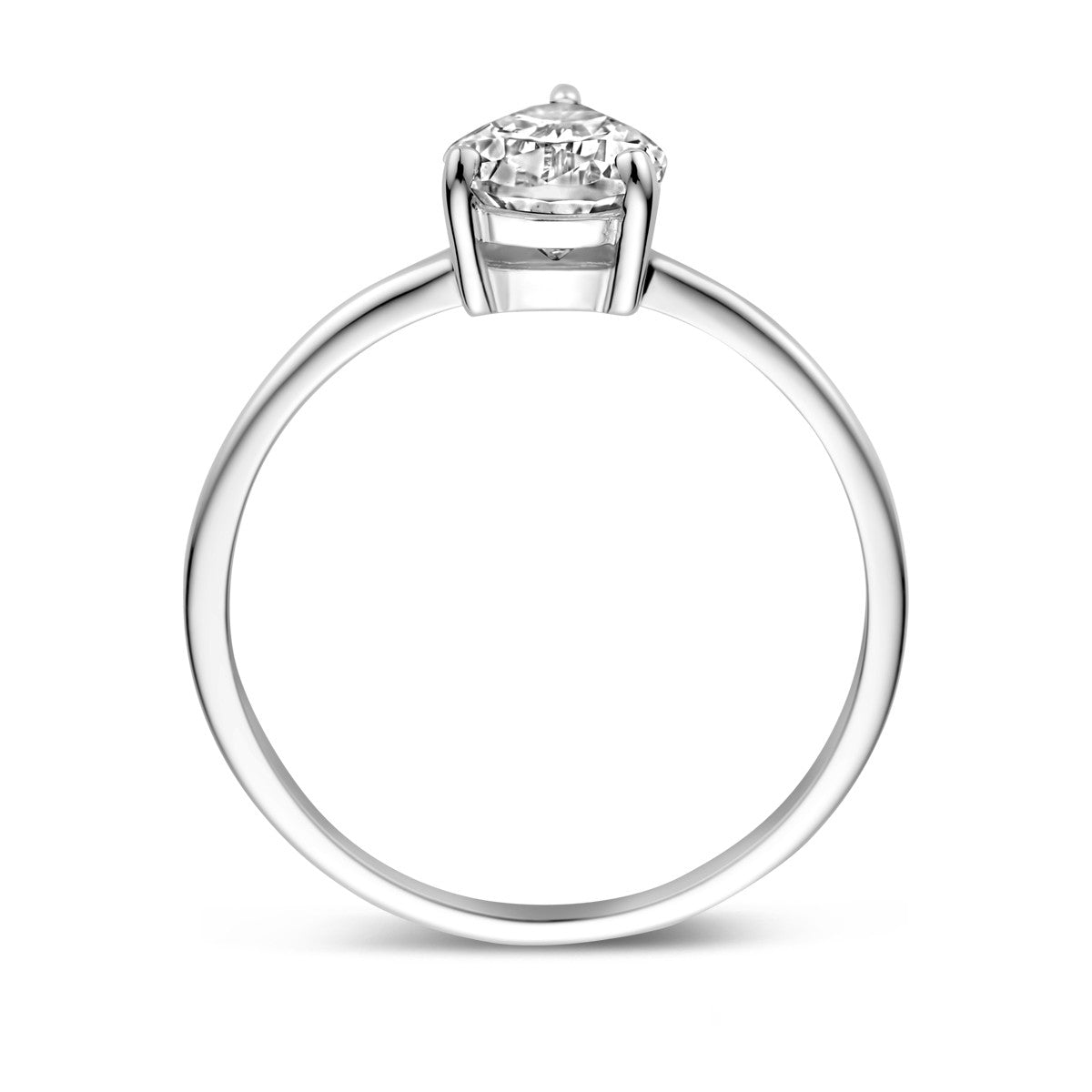 Gerhodineerd Zilver Ring Met Zirkonia 1339966 - PansiteNederland.nl