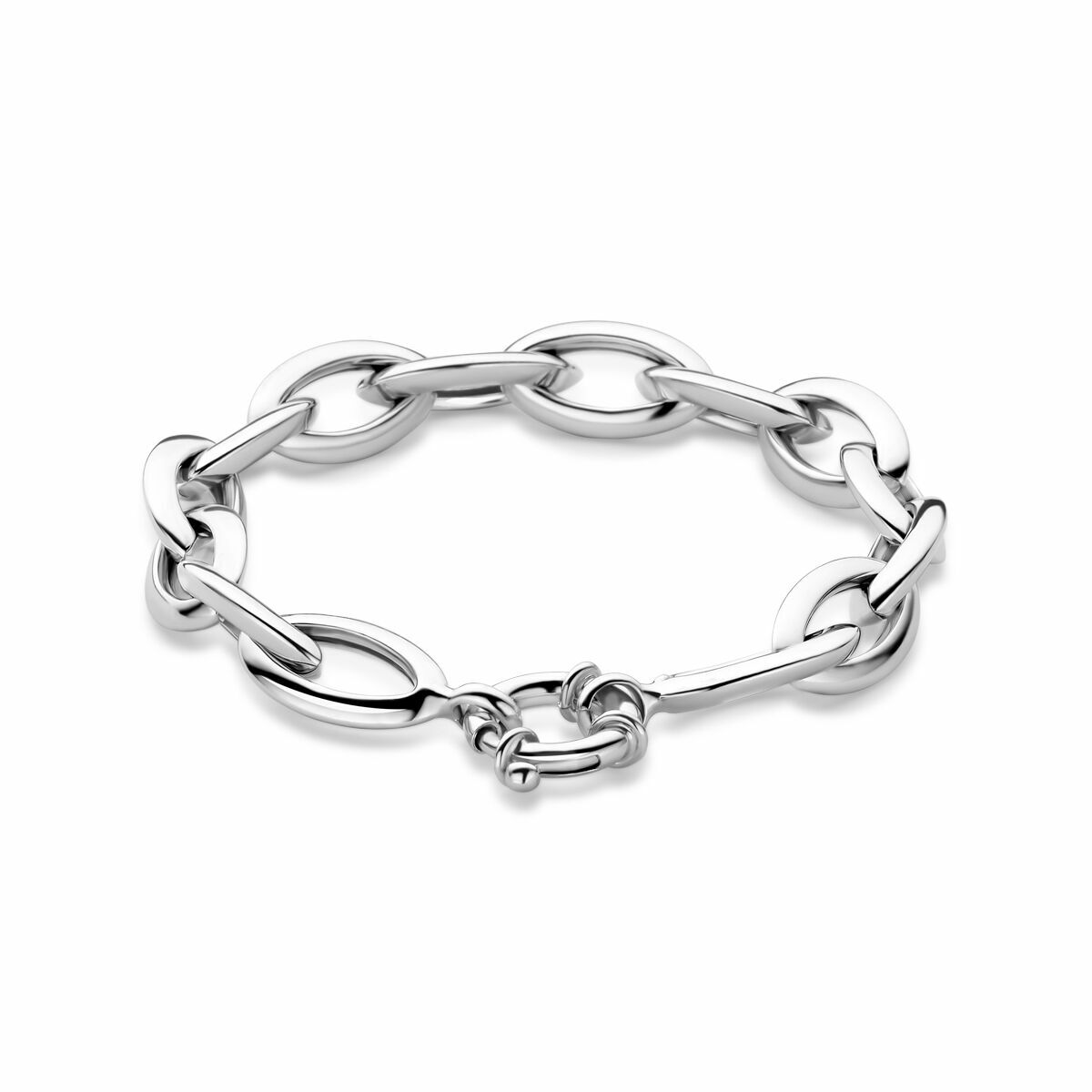 Zilver Gerhodineerd Armband Anker 10,5 Mm 20 Cm Met Groot Springslot 1340008 - PansiteNederland.nl