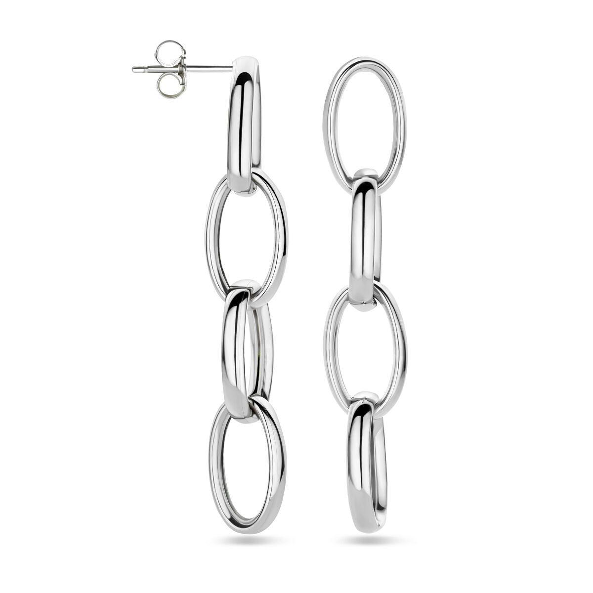Zilver Gerhodineerd Oorhangers Schakel 50 Mm 1340010 - PansiteNederland.nl