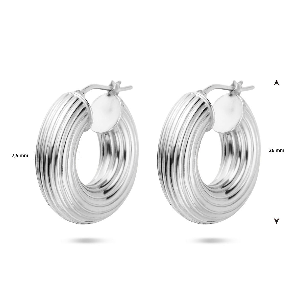 Zilver Gerhodineerd Oorringen 26 Mm 1340016 - PansiteNederland.nl