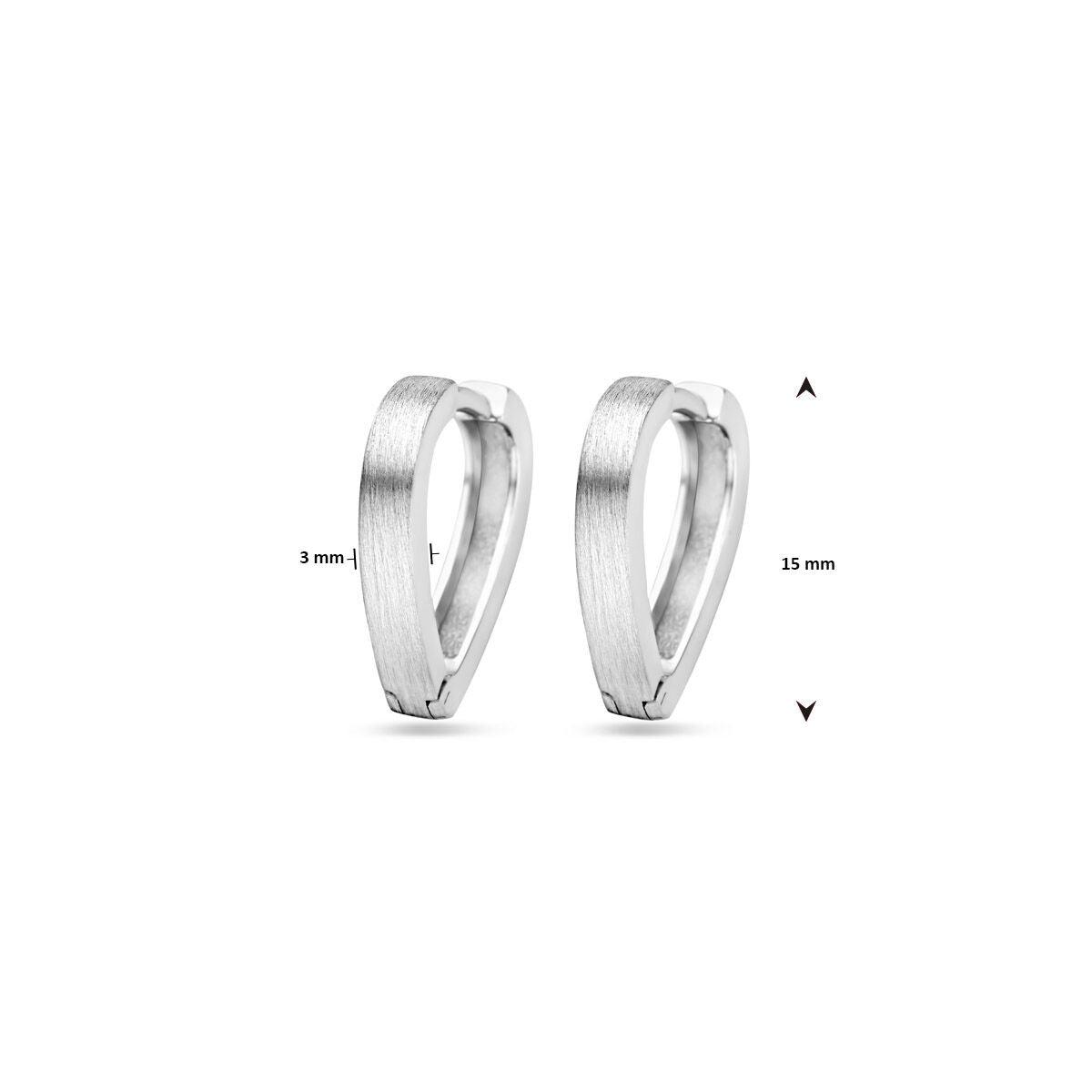 Zilver Gerhodineerd Klapoorringen Mat 15 Mm 1340031 - PansiteNederland.nl