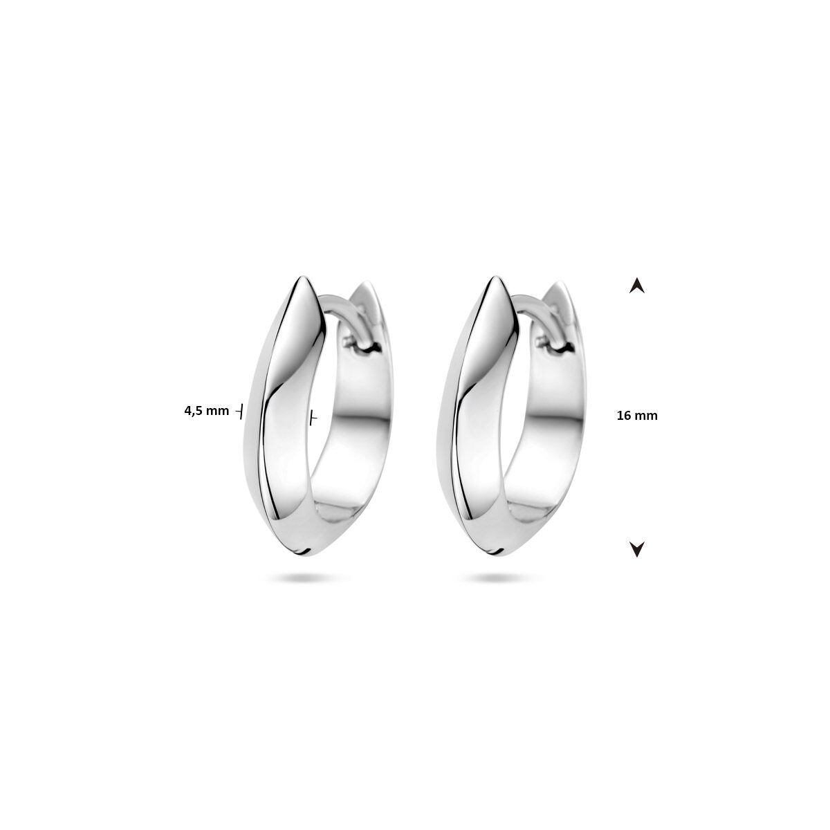 Zilver Gerhodineerd Klapoorringen 16 Mm 1340034 - PansiteNederland.nl