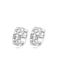Zilver Gerhodineerd Klapoorringen Zirkonia 13 Mm 1340039 - PansiteNederland.nl
