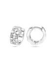 Zilver Gerhodineerd Klapoorringen Zirkonia 13 Mm 1340039 - PansiteNederland.nl