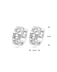 Zilver Gerhodineerd Klapoorringen Zirkonia 13 Mm 1340039 - PansiteNederland.nl