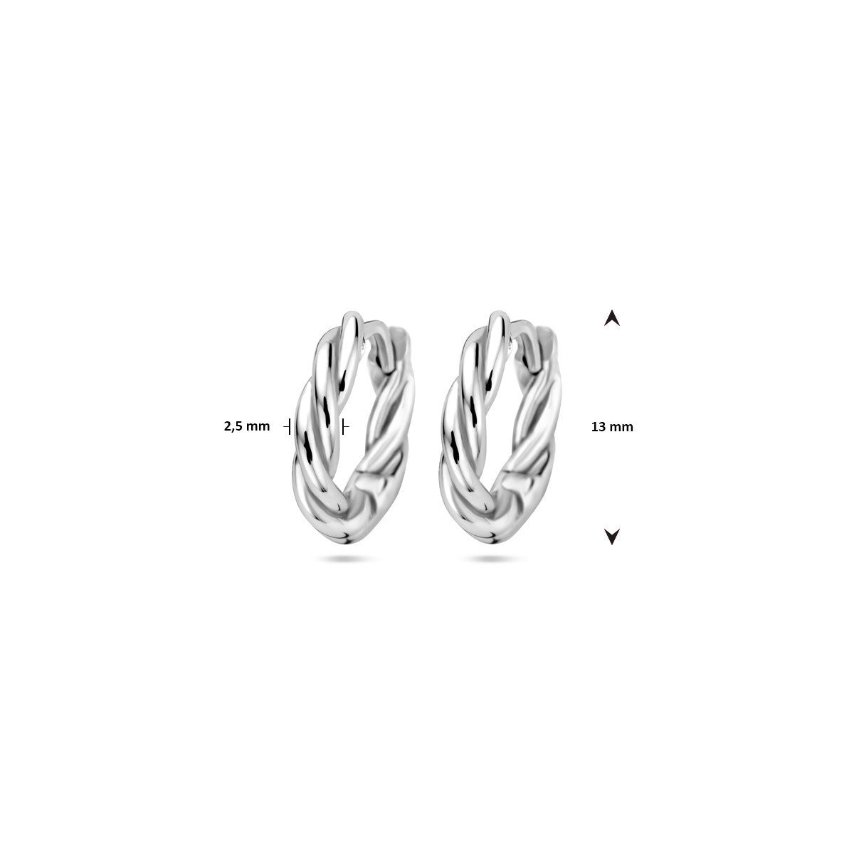 Oorbellen buis 2,5 mm zilver