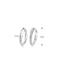 Zilver gerhodineerd klapoorringen zirkonia 16 mm - 1340042 - PansiteNederland.nl