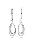 Zilver Gerhodineerd Oorhangers Druppel Zirkonia Brisur Haak 34 Mm 1340047 - PansiteNederland.nl